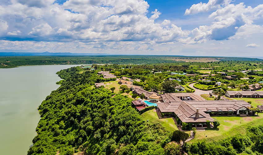 Mweya Safari Lodge aerial view